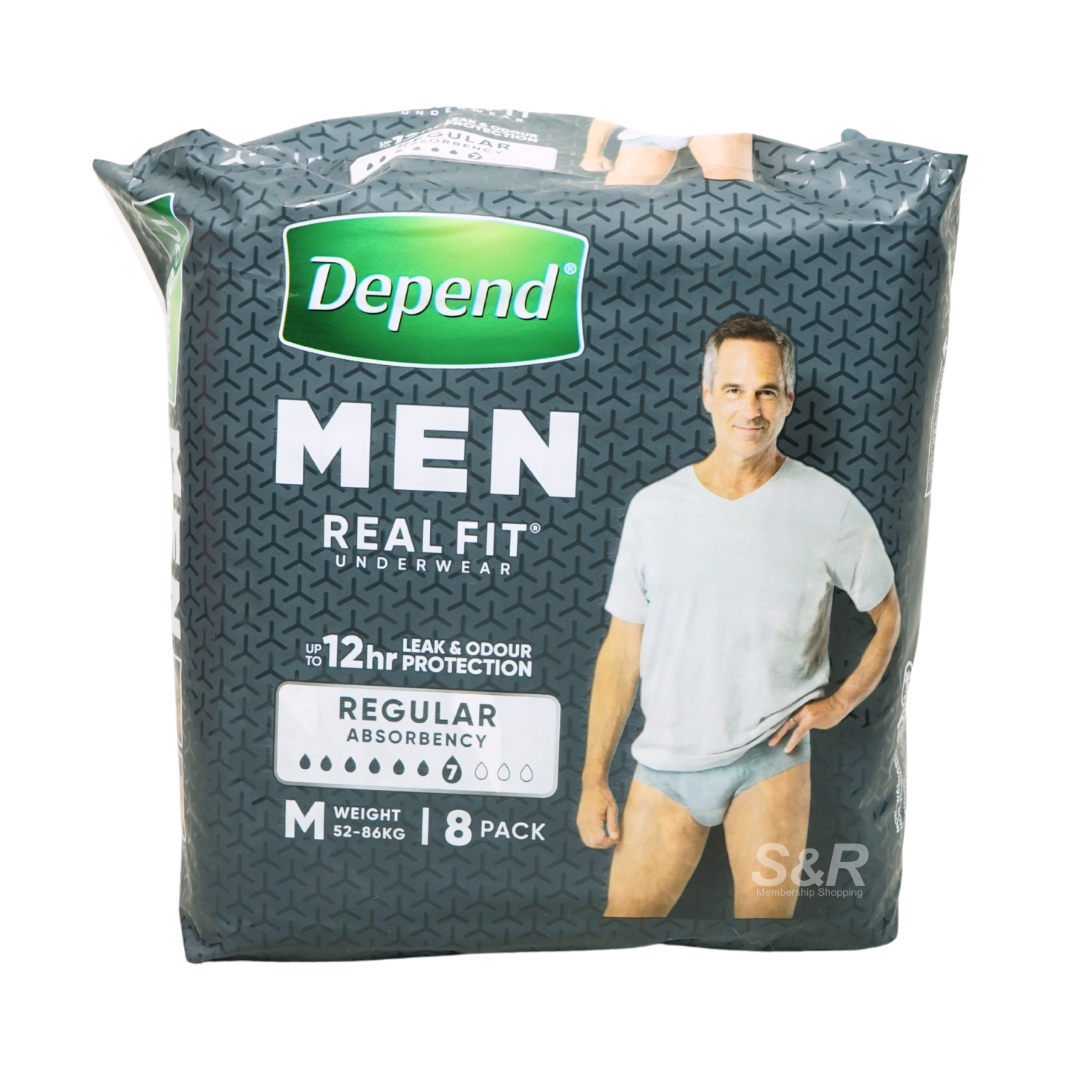 Depend Real Fit Medium Adult Male Underwear 8s